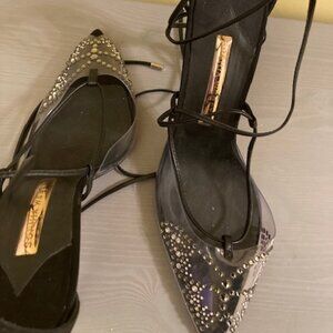 Sophia Webster butterfly rhinestone clear peep toe, size 41